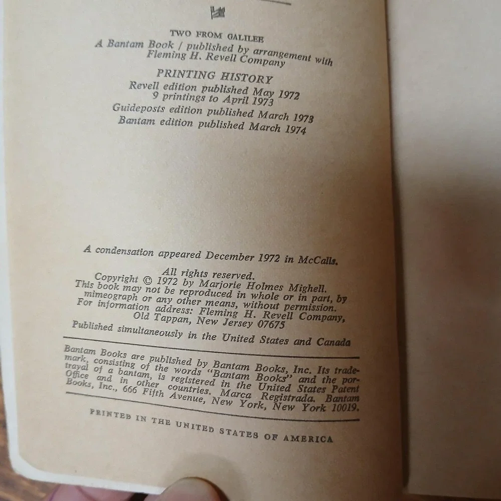 Vtg Marjorie Holmes PB Book Lot Two From Galilee Three From Galilee Christian
